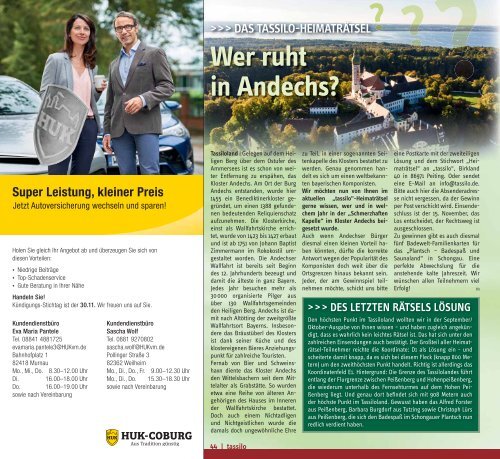 Tassilo, Ausgabe November/Dezember 2017 - Das Magazin rund um Weilheim und die Seen