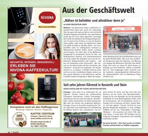 Tassilo, Ausgabe November/Dezember 2017 - Das Magazin rund um Weilheim und die Seen