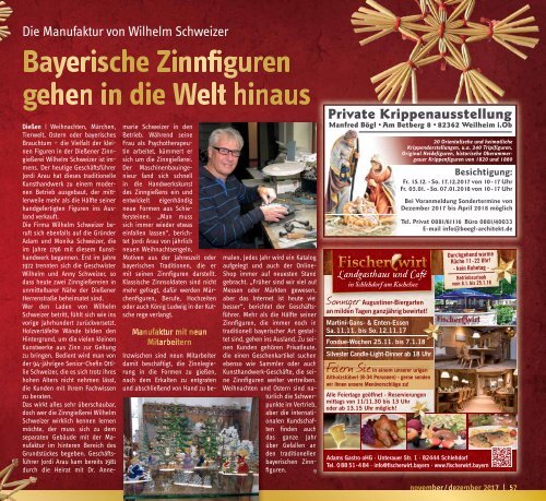 Tassilo, Ausgabe November/Dezember 2017 - Das Magazin rund um Weilheim und die Seen