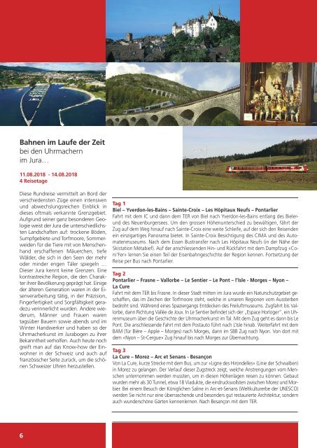 Historia Swiss Katalog Reisen 2018
