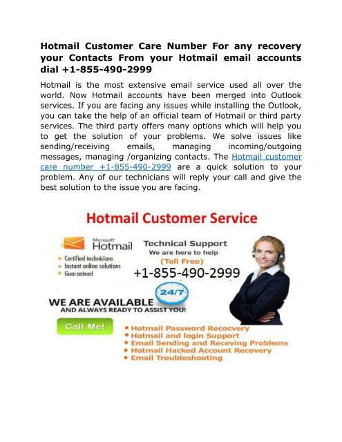 hotmail-customer-care-number +1-855-490-2999 USA