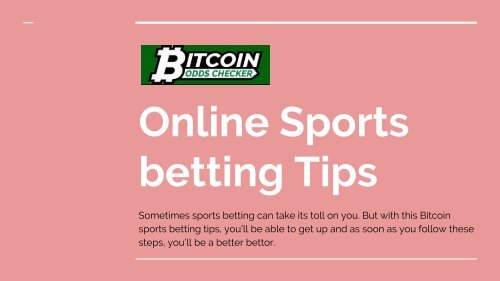 Online Sports Betting Tips