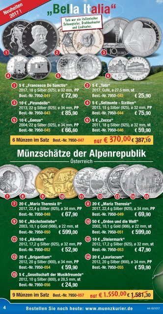 Münzkurier November-Katalog 2017