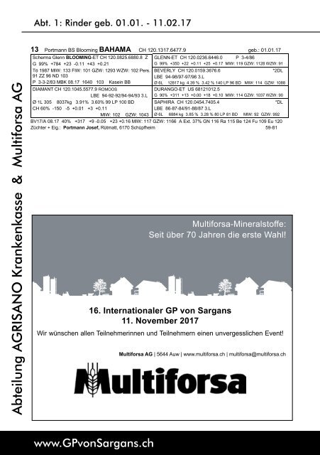 Katalog GP Sargans 2017