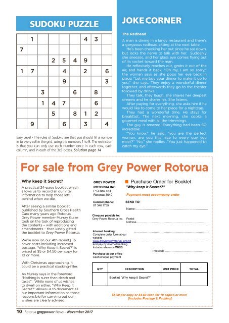 Rotorua Grey Power October 2017