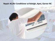 Repair AC, Air Conditioner at Raleigh, Apex, Garner NC