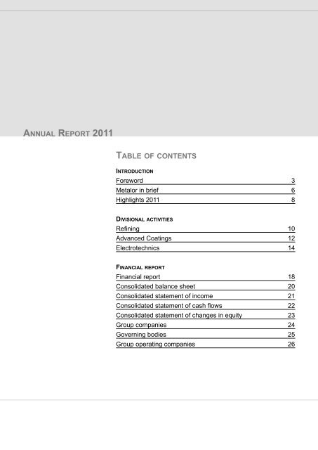 AnnuAl RepoRt 2011