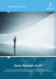 SALES STRENGTH AUDIT - Mercuri South Africa