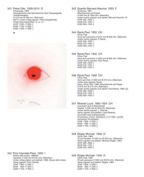 Kunst Auktion 20. - 21. November 2017, Germann Auktionshaus Zürich   