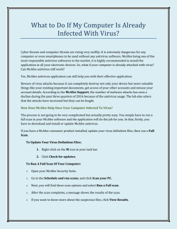 What to Do If My Computer Is Already Infected With Virus?