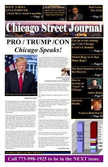 TRUMP - April 14, 2017 Edition of Chicago Street Journal