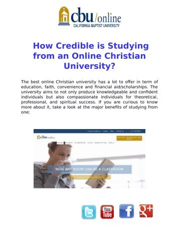 How Credible is Studying
from an Online Christian
University? | CBU Online