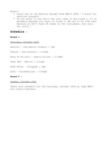 Schedule (1)