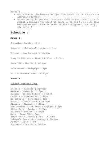 Schedule (2)
