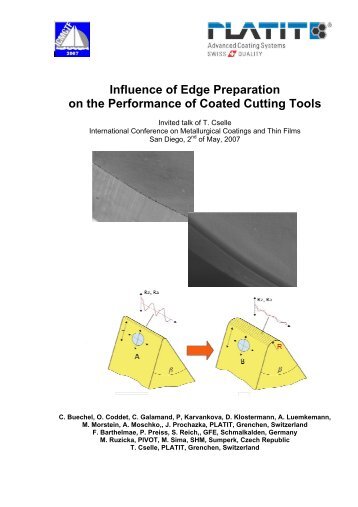 Influence of Edge Preparation on the Performance of Coated Cutting ...