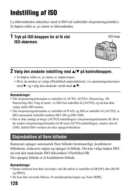 Sony SLT-A65 - SLT-A65 Istruzioni per l'uso Danese
