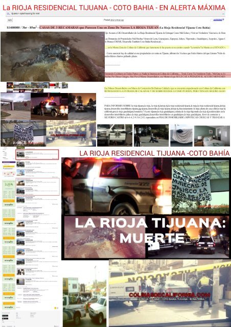 Venta De Casas En Tijuana - La Rioja Residencia Precios De Locos y de NARCO  TERROR