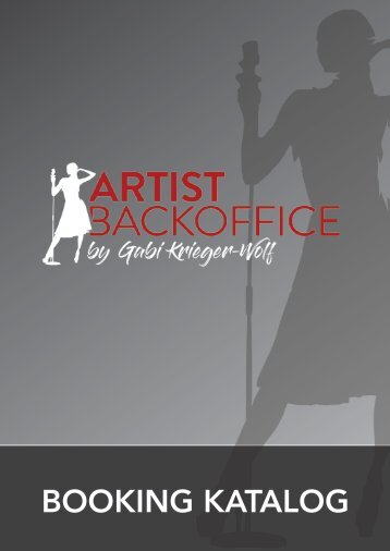 Artist Backoffice - Booking Katalog