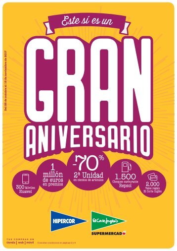 Folleto El Corte Inglés Supermercado Este sí es un GRAN ANIVERSARIO hasta 15 de Noviembre 2017