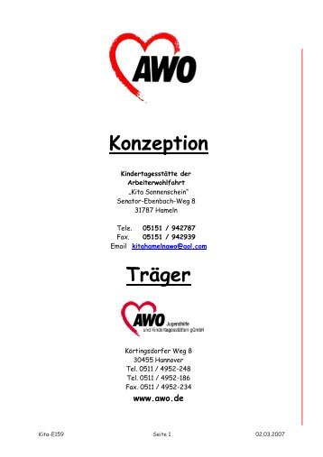 KONZEPTION KITA SONNENSCHEIN 06 - AWO Jugendhilfe und ...