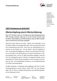 TAFF-Fachtagung am 28.02.2012 Wertschöpfung durch ...