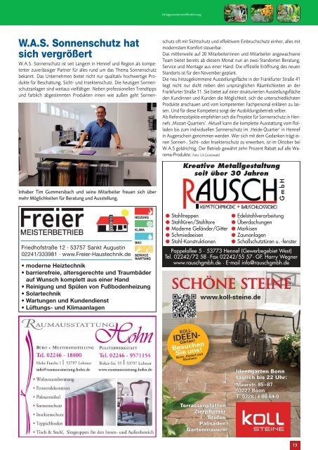 Sankt Augustiner Stadtmagazin, Ausgabe 10/ November 2017