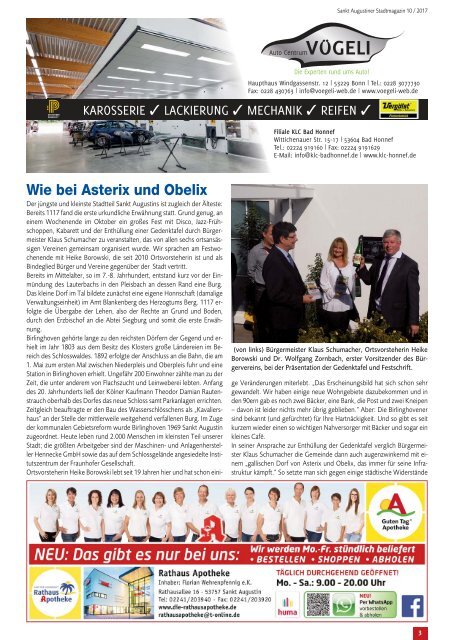 Sankt Augustiner Stadtmagazin, Ausgabe 10/ November 2017