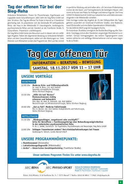 Stadtmagazin Eitorf, Windeck, Ruppichteroth, Ausgabe 10 / November 2017