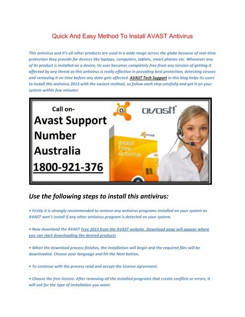 Quick And Easy Method To Install AVAST Antivirus