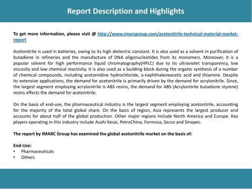 Global Acetonitrile Market Price Trends, Size, Share, Report And Forecast 2017-2022