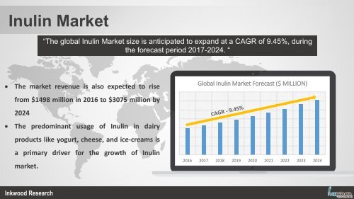 Inulin Market Trends, Share, Revenue, Analysis 2017-2024