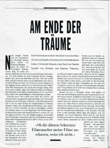 Das Magazin 1992 – Am Ende der Träume