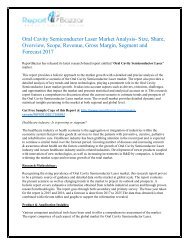 Oral Cavity Semiconductor Laser Market to Witness a Pronounce Growth During 2022: Report Bazzar