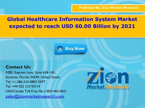 Global Healthcare Information System Market, 2016 – 2021