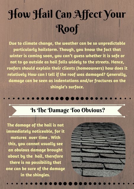 How Hail Can Affect Your Roof