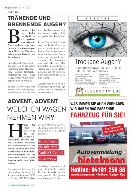 Pinneberger SCHNACK November/Dezember 2017 3. Ausgabe