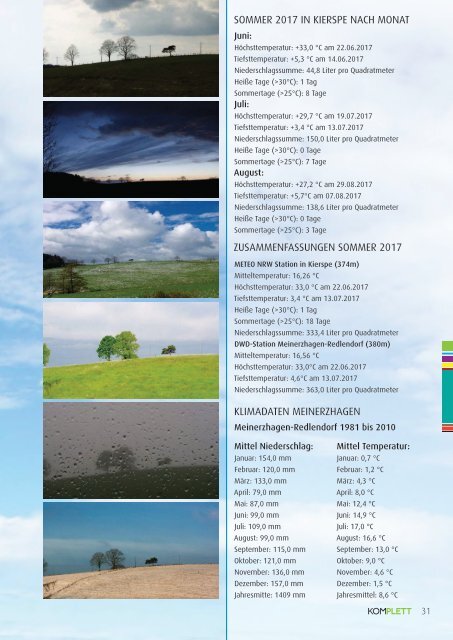 Komplett. Das Sauerlandmagazin. Zwischen Volme und Lister. Ausgabe Herbst 2017