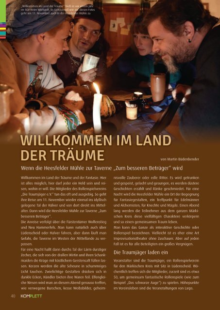 Komplett. Das Sauerlandmagazin. Zwischen Volme und Lister. Ausgabe Herbst 2017