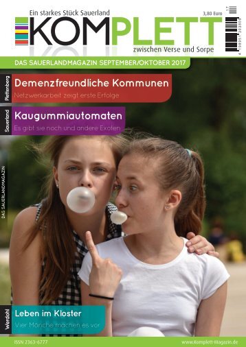 Komplett. Das Sauerlandmagazin. Zwischen Verse und Sorpe. Ausgabe September/Oktober 2017