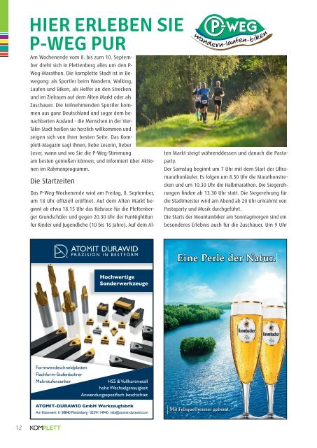 Komplett. Das Sauerlandmagazin. Zwischen Verse und Sorpe. Ausgabe September/Oktober 2017