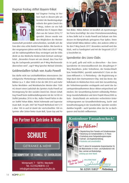 Komplett. Das Sauerlandmagazin. Zwischen Verse und Sorpe. Ausgabe September/Oktober 2017