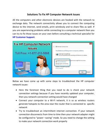 Solutions To Fix HP Computer Network Issues