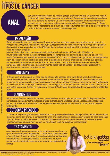 Revista Digital Tipos de Câncer - Vereadora Leticia Jotta Out. 2017