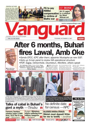 31102017 - After 6 months, Buhari fires Lawal, Amb Oke