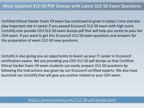 New 312-50 PDF Practice Exam Questions with Free Updates