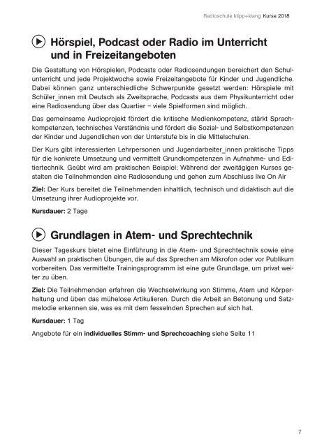Katalog 2018/19 – Radioschule klipp+klang