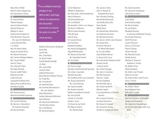 Nature Legacy Society recognition list 2017