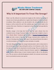 Why Is It Important To Treat The Sewage
