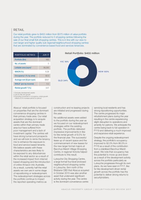 Abacus Property Group – Securityholder Review 2017