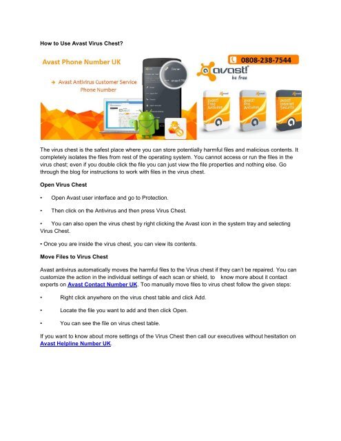 How to Use Avast Virus Chest
